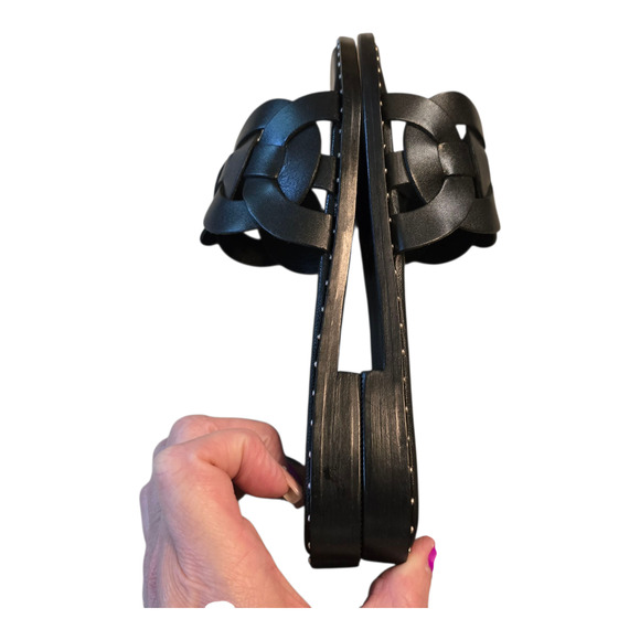 Chelsea Crew Tracy Studded Flats Womens Size 5 Black Open Toe Casual Office - Picture 8 of 11